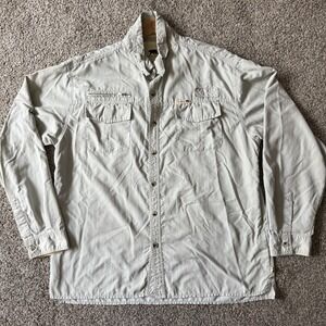 DAKOTA GRIZZLY Men's Outdoor Nylon Shirt Collared Zip Vented Size XL